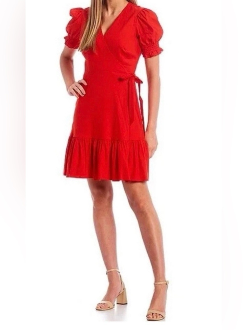 Pre-Loved Summer Antonio Melani Red Cleo Wrap Dress Sz 10